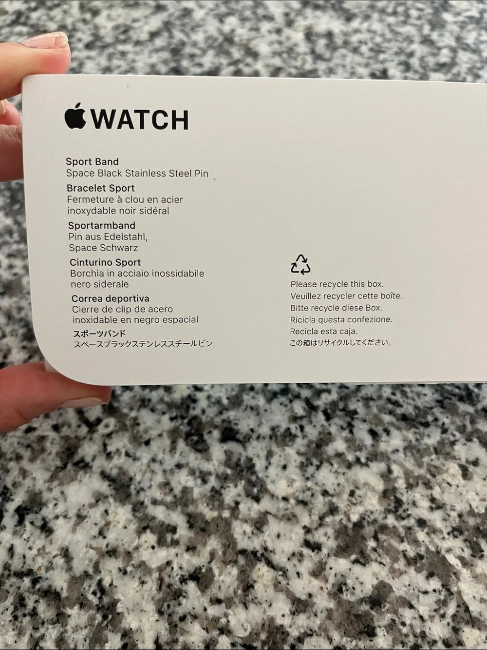 Apple Black Sport Band for Apple Watch